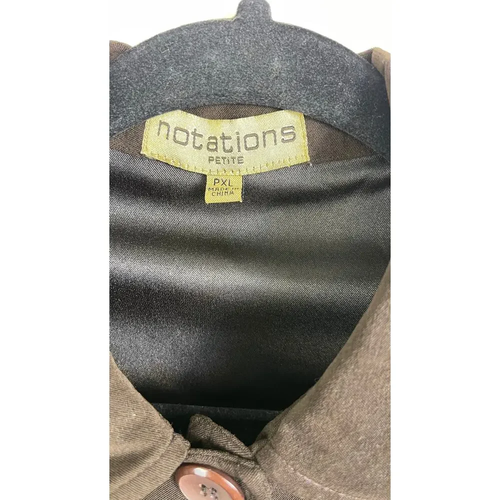 Women's Notations Brown Button Up Jacket XL Petite - Picture 3 of 4